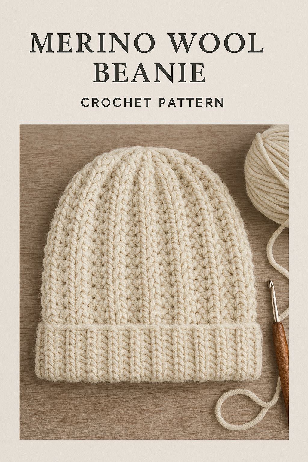 Merino Wool Beanie Crochet Pattern